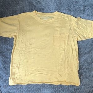 American Eagle yellow pocket tee size S